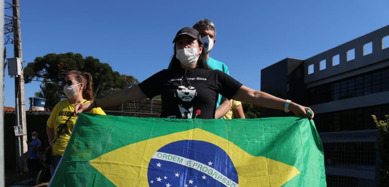 Bolsonarista em protesto (Foto: Eduardo Matysiak) Bolsonarista em protesto