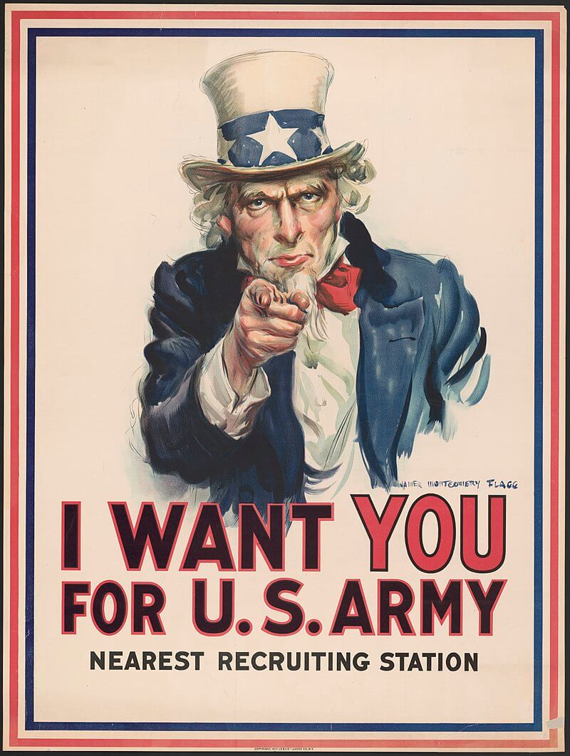 Tio Sam no cartaz de James Flagg em 1917