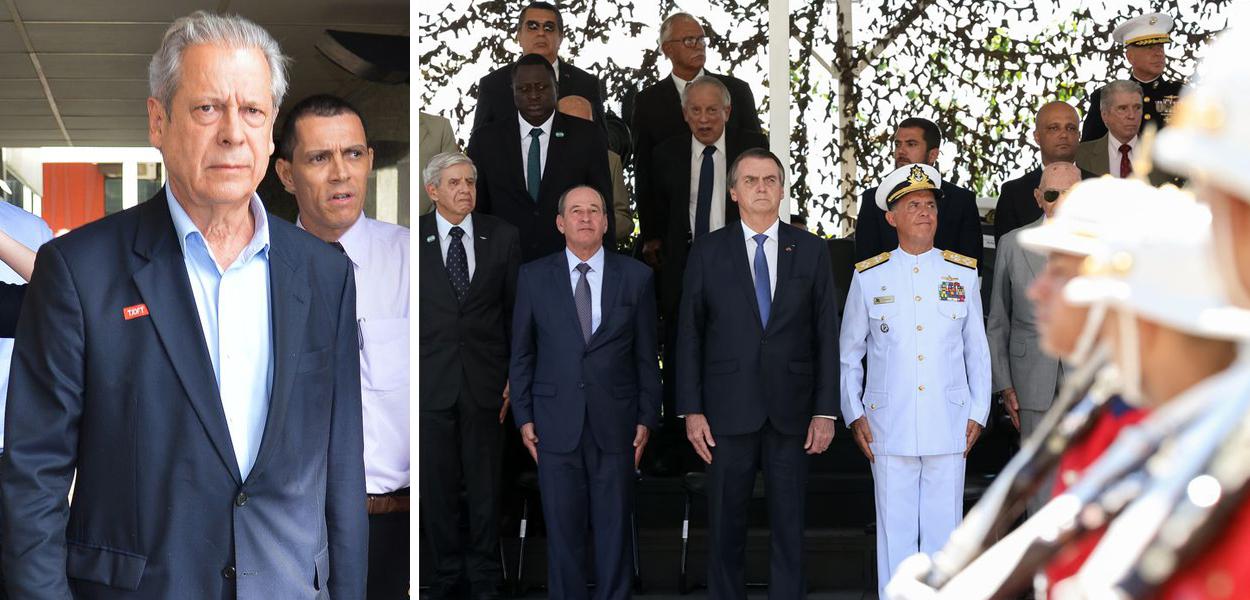 José Dirceu e militares no governo Bolsonaro (Foto: Agência Brasil) José Dirceu e militares no governo Bolsonaro