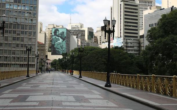 Viaduto Santa Ifigꮩa durante a quarentena. (Foto: Rovena Rosa/Agência Brasil) Viaduto Santa Ifigꮩa durante a quarentena.