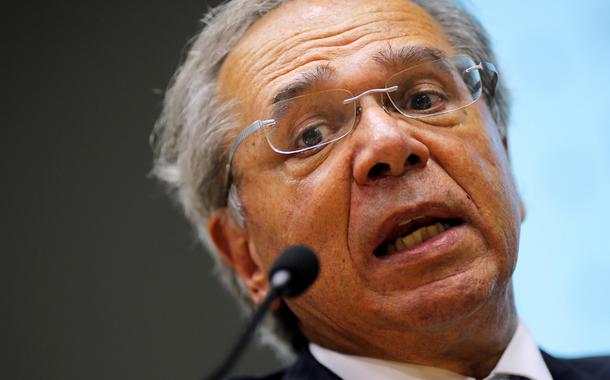 Ministro da Economia, Paulo Guedes, fala em coletiva de imprensa em Brasília 16/03/2020 (Foto: REUTERS/Adriano Machado) Ministro da Economia, Paulo Guedes, fala em coletiva de imprensa em Brasília 16/03/2020