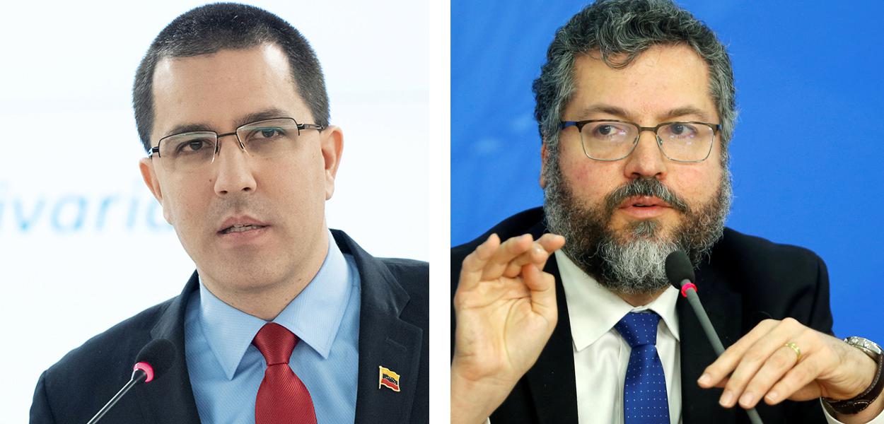 Jorge Arreaza e Ernesto Araújo (Foto: REUTERS) Jorge Arreaza e Ernesto Araújo