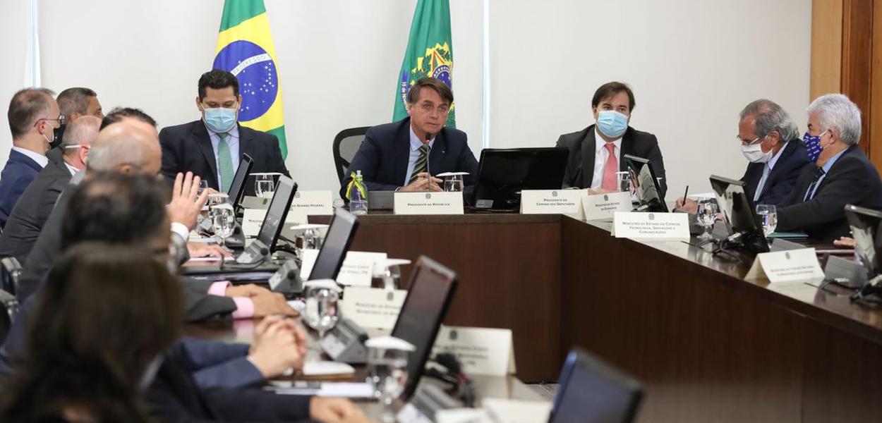 Jair Bolsonaro, Davi Alcolumbre e Rodrigo Maia (Foto: Marcos Corrêa/PR) Jair Bolsonaro, Davi Alcolumbre e Rodrigo Maia
