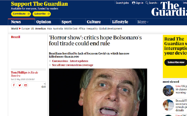 Bolsonaro The Guardian (Foto: Reprodução) Bolsonaro The Guardian