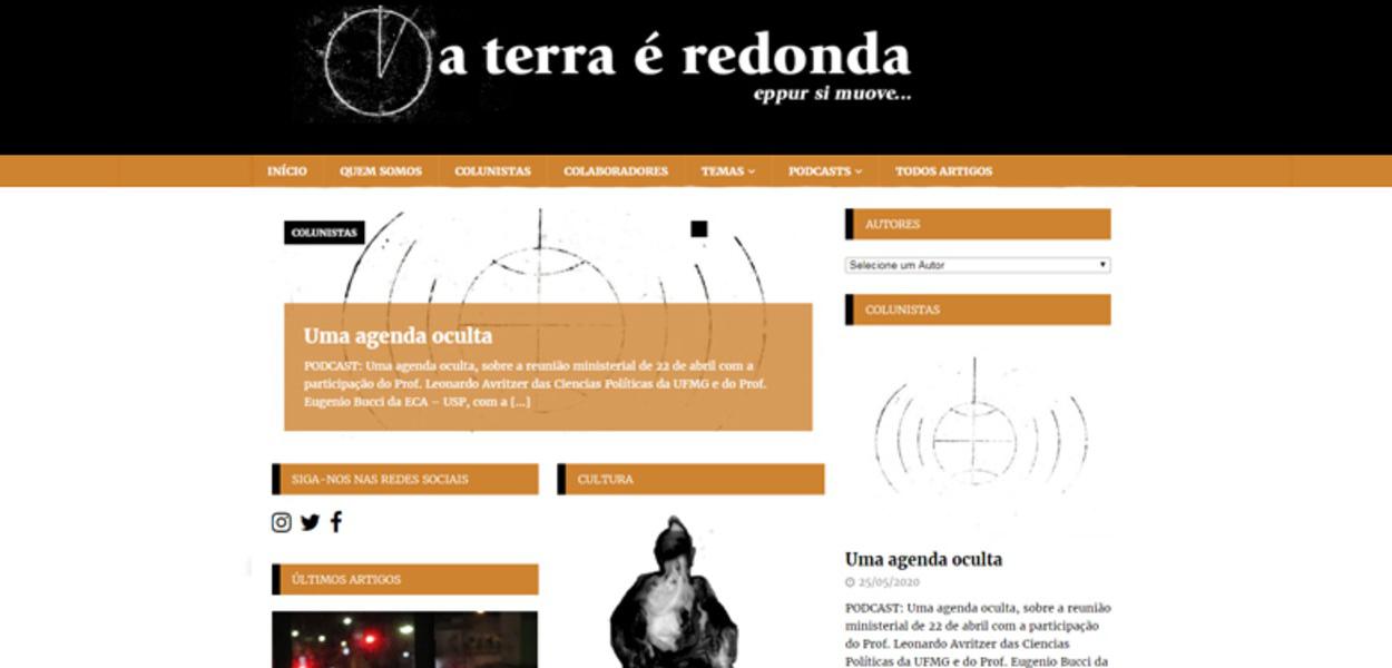 Site "A Terra é Redonda" (Foto: Reprodução) Site "A Terra é Redonda"