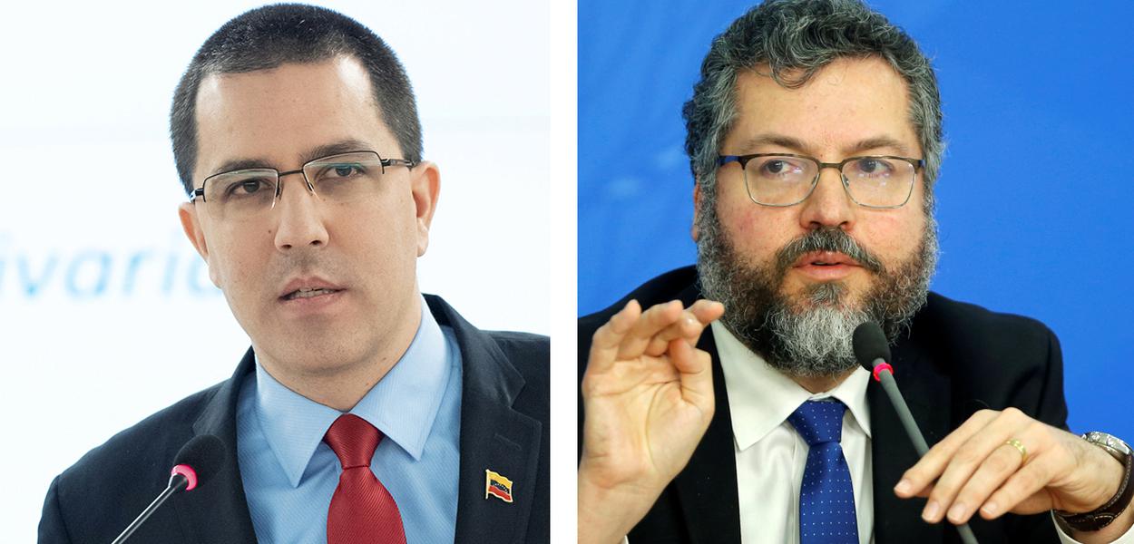 Jorge Arreaza e Ernesto Araújo (Foto: REUTERS) Jorge Arreaza e Ernesto Araújo