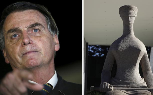 Jair Bolsonaro e fachada do STF (Foto: Reuters) Jair Bolsonaro e fachada do STF