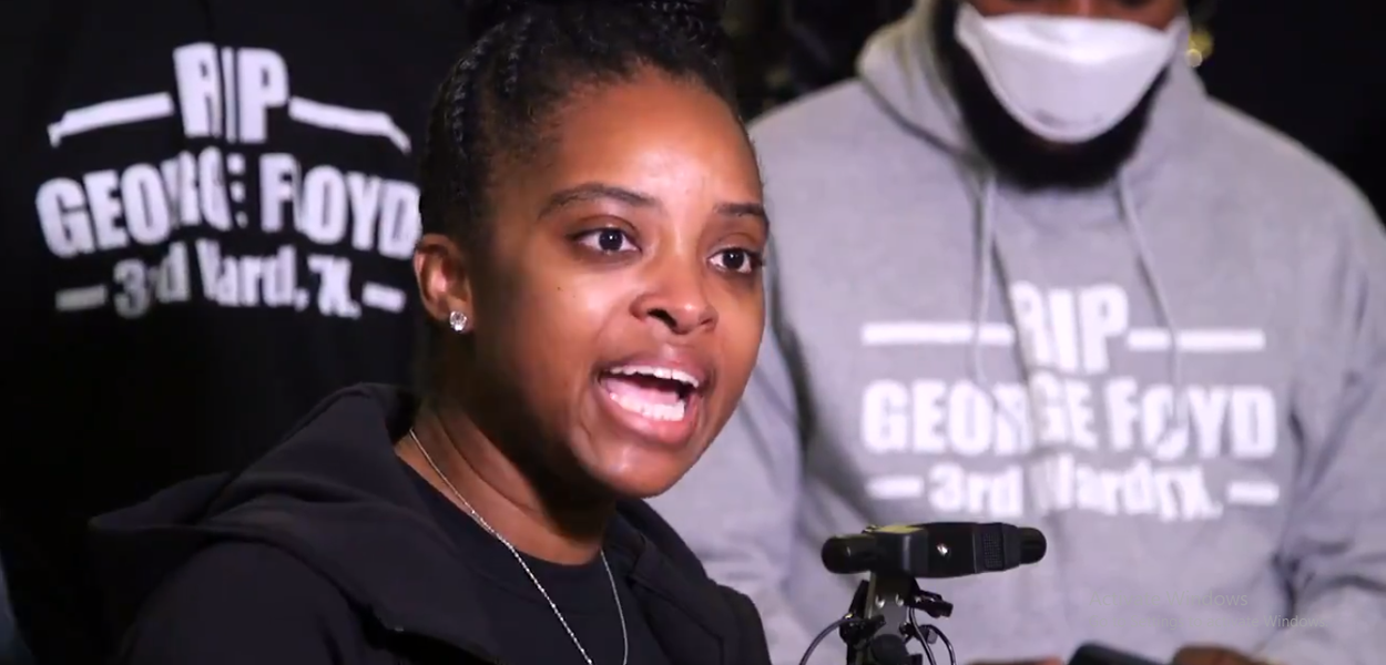 Tamika Mallory em discurso contra morte de Gorge Floyd (Foto: Reprodução) www.brasil247.com - Tamika Mallory em discurso contra morte de Gorge Floyd