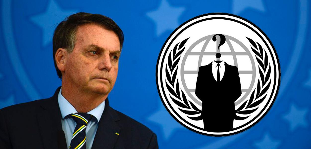 Jair Bolsonaro e Anonymous (Foto: ABr | Reprodução) Jair Bolsonaro e Anonymous