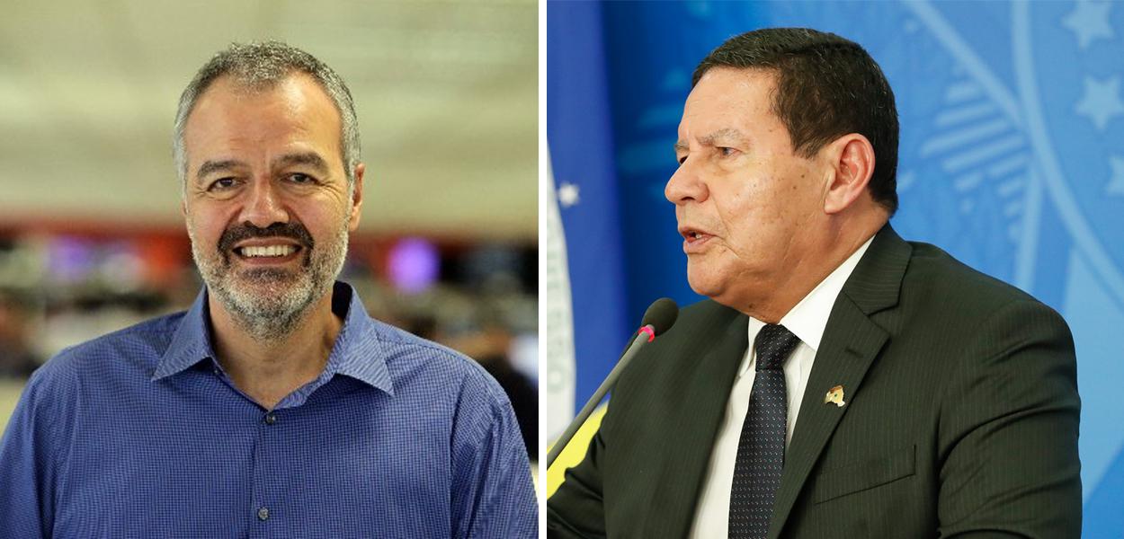 João Caminoto e Hamilton Mourão (Foto: Reprodução/Twitter | Alan Santos/PR) João Caminoto e Hamilton Mourão