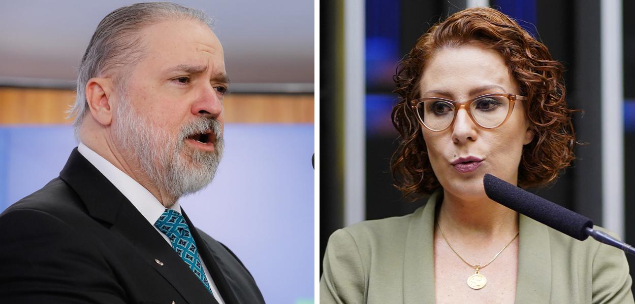 Augusto Aras e Carla Zambelli (Foto: Isac Nóbrega/PR | Pablo Valadares/Câmara dos Deputados) Augusto Aras e Carla Zambelli