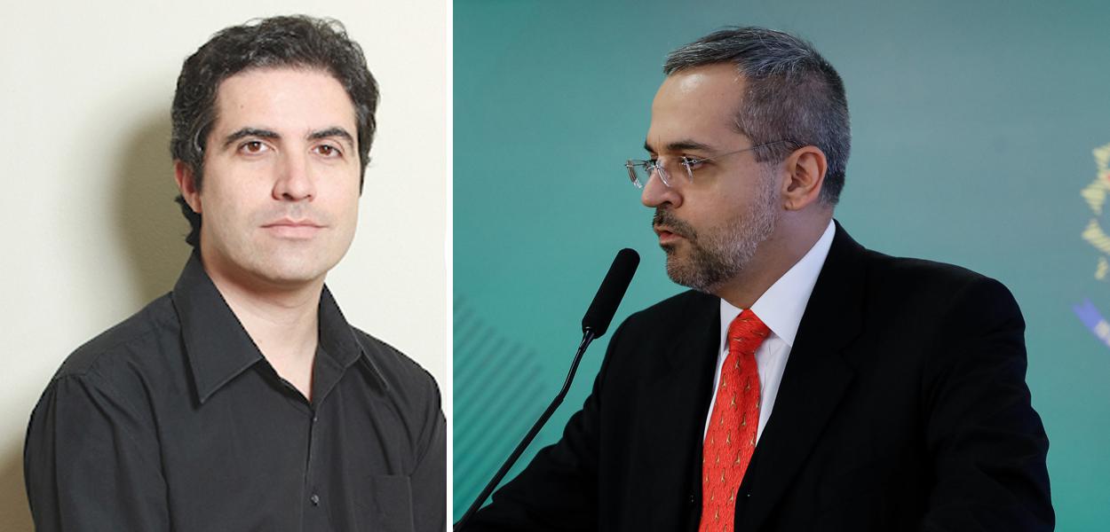 Bernardo Mello Franco e Abraham Weintraub (Foto: Reprodução | Marcos Corrêa/PR) Bernardo Mello Franco e Abraham Weintraub
