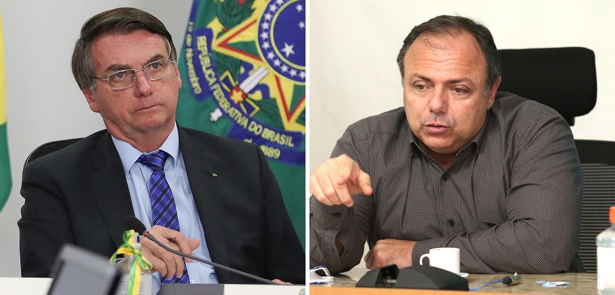 Jair Bolsonaro e Eduardo Pazuello (Foto: Marcos Corrêa/PR | Erasmo Salomão/MS) Jair Bolsonaro e Eduardo Pazuello