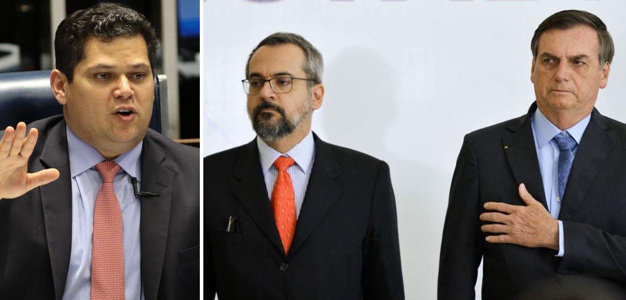 Davi Alcolumbre, Abraham Weintraub e Jair Bolsonaro