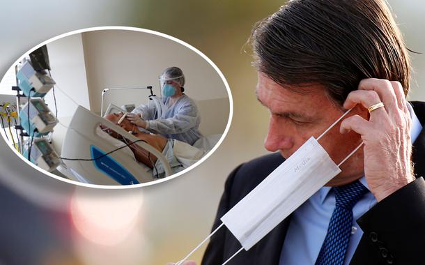 Paciente com coronavírus em hospital em São Paulo e Jair Bolsonaro