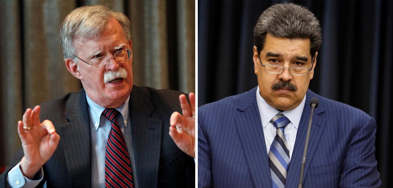 John Bolton e Nicolás Maduro (Foto: Reuters) John Bolton e Nicolás Maduro