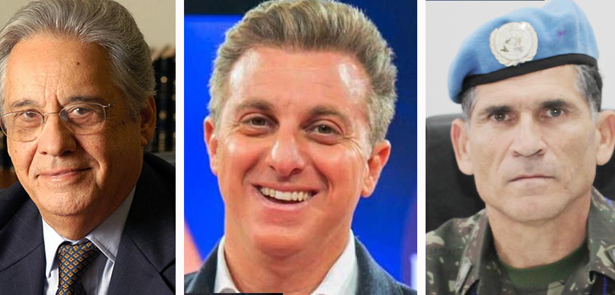 Fernando Henrique Cardoso, Luciano Huck e Santos Cruz (Foto: Divulgação) www.brasil247.com - Fernando Henrique Cardoso, Luciano Huck e Santos Cruz