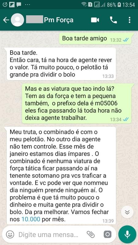 Mensagens PMs corregedoria