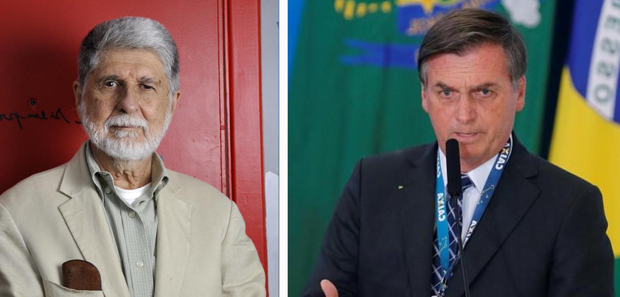 Celso Amorim e Jair Bolsonaro (Foto: Brasil247 | Reuters) Celso Amorim e Jair Bolsonaro