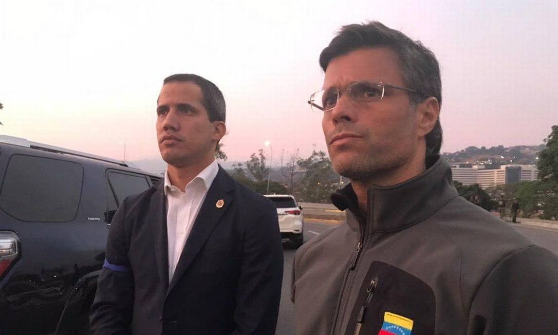 Juan Guaidó e Leopoldo López (Foto: Reprodução) Juan Guaidó e Leopoldo López