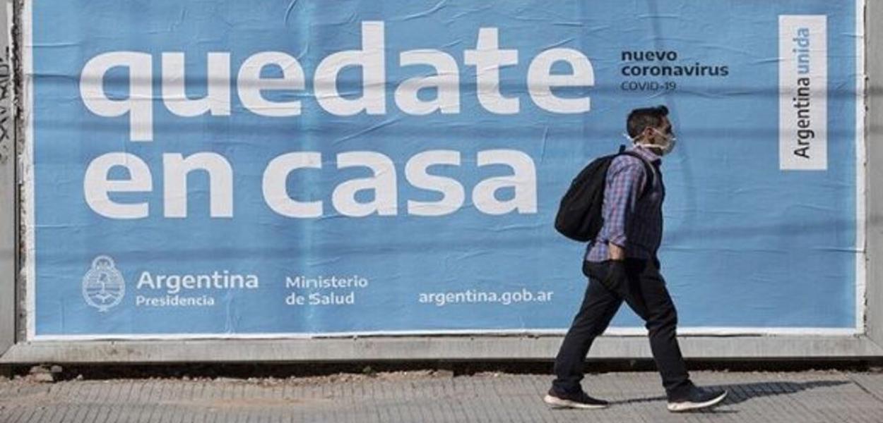 Combate ao coronavírus na Argentina (Foto: Telesul/Xinhua) Combate ao coronavírus na Argentina