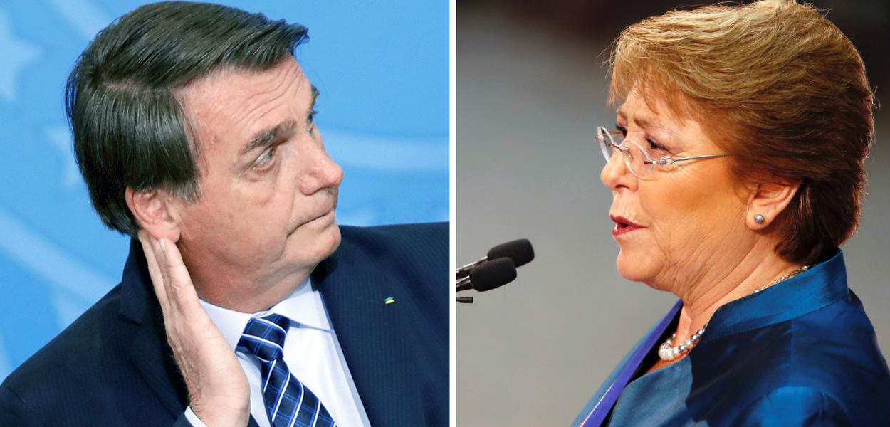 Jair Bolsonaro e Michelle Bachelet Jair Bolsonaro e Michelle Bachelet