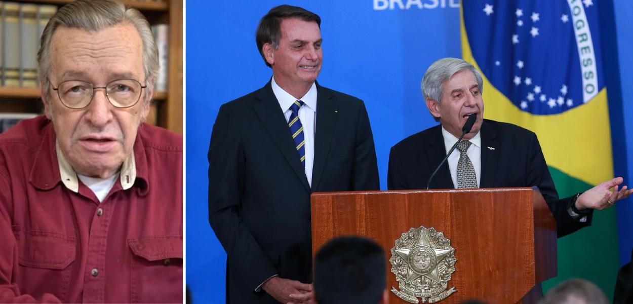Olavo de Carvalho, Jair Bolsonaro e Augusto Heleno (Foto: Reprodução | Abr) www.brasil247.com - Olavo de Carvalho, Jair Bolsonaro e Augusto Heleno