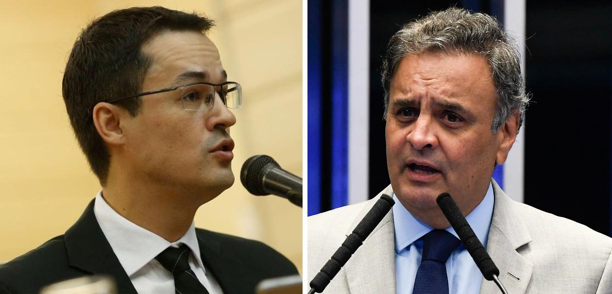 Deltan Dallagnol e Aécio Neves (Foto: ABr | Jefferson Rudy/Agência Senado) Deltan Dallagnol e Aécio Neves