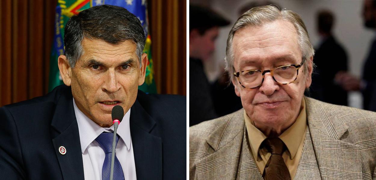 General Santos Cruz e Olavo de Carvalho (Foto: PR | Reuters) General Santos Cruz e Olavo de Carvalho