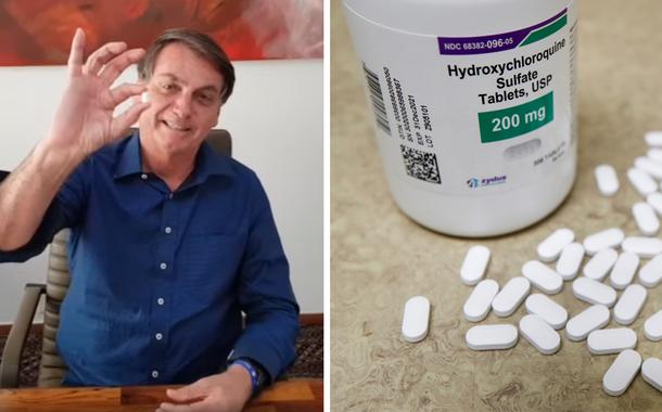 Jair Bolsonaro toma cloroquina (Foto: Reprodução | Reuters) Jair Bolsonaro toma cloroquina