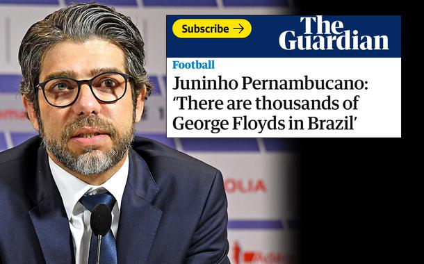 George Floyd sendo sufocado por policial e Juninho Pernambucano (Foto: Reprodução | OL/Divulgação) George Floyd sendo sufocado por policial e Juninho Pernambucano