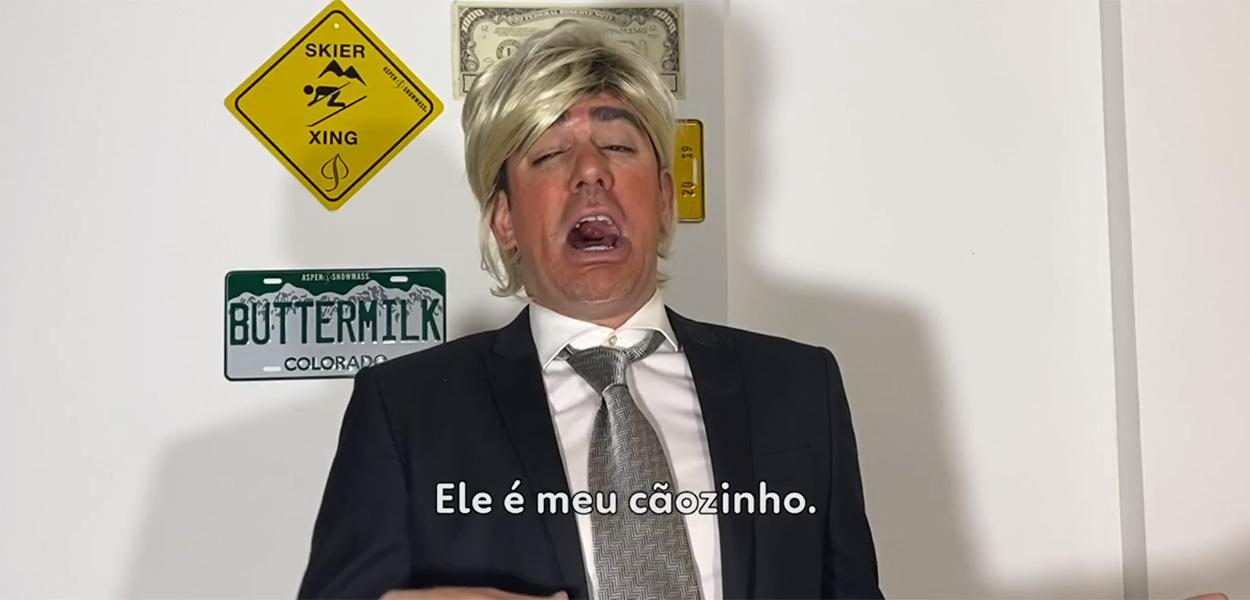 Marcelo Adnet imita Donald Trump (Foto: Reprodução/Globo) Marcelo Adnet imita Donald Trump