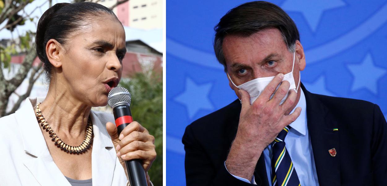 Marina Silva e Jair Bolsonaro (Foto: Leo Cabral | REUTERS/Adriano Machado) Marina Silva e Jair Bolsonaro