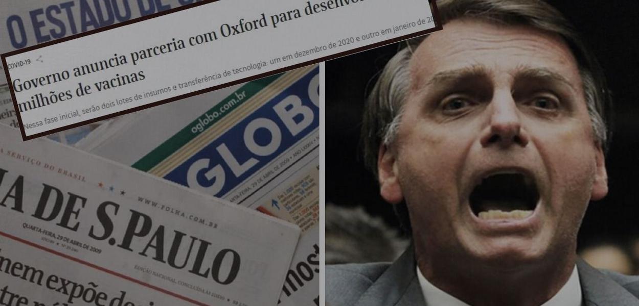 Bolsonaro e jornais brasileiros (Foto: Reprodução) Bolsonaro e jornais brasileiros