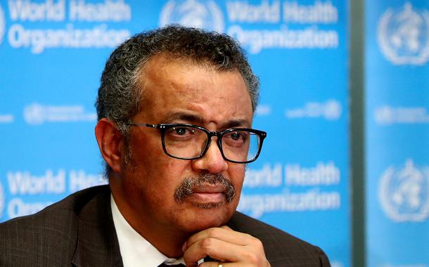 Diretor-geral da OMS, Tedros Adhanom Ghebreyesus, durante entrevista coletiva em Genebra (Foto: REUTERS/Denis Balibouse) Diretor-geral da OMS, Tedros Adhanom Ghebreyesus, durante entrevista coletiva em Genebra