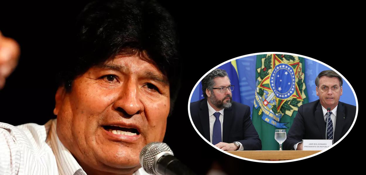 Evo Morales, Ernesto Araújo e Jair Bolsonaro (Foto: Reuters | Marcos Corrêa/PR) www.brasil247.com - Evo Morales, Ernesto Araújo e Jair Bolsonaro
