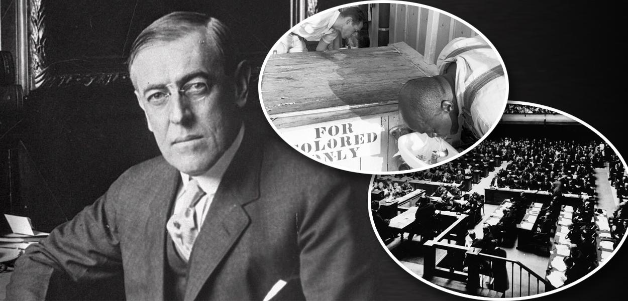 Woodrow Wilson, segregação racial nos EUA e reunião da Liga das Nações (Foto: Reprodução) Woodrow Wilson, segregação racial nos EUA e reunião da Liga das Nações