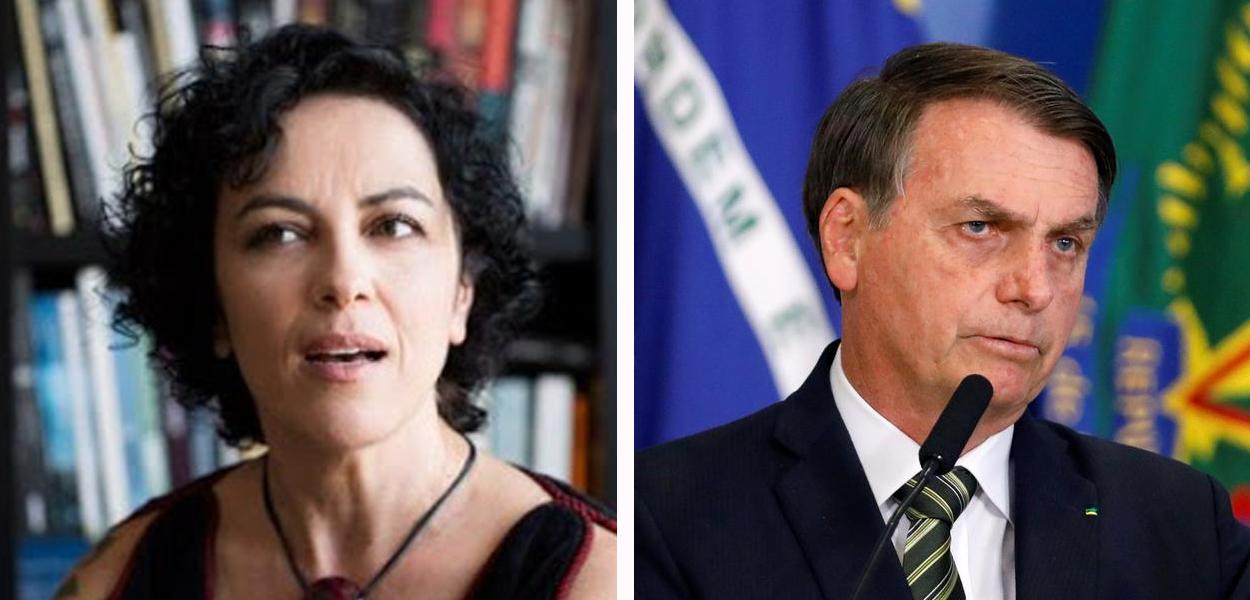 Marcia Tiburi e Jair Bolsonaro (Foto: Divulgação | Reuters) Marcia Tiburi e Jair Bolsonaro