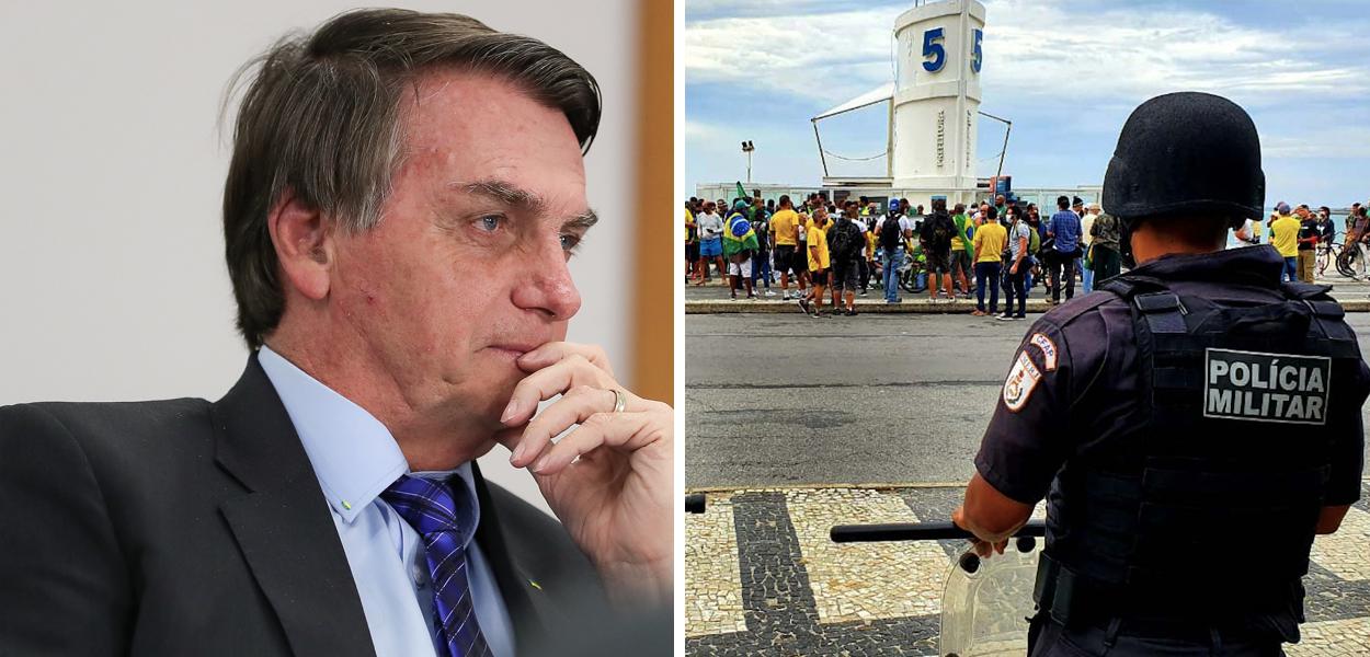 Jair Bolsonaro e PMRJ (Foto: Marcos Corrêa/PR | PMRJ) Jair Bolsonaro e PMRJ