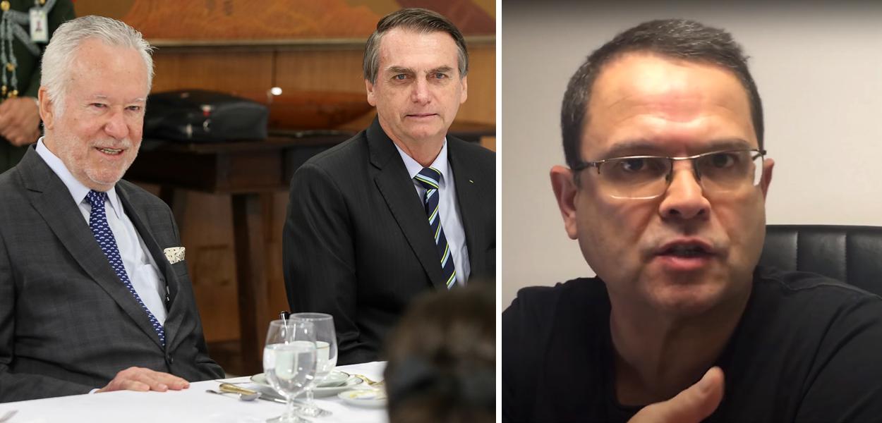 Alexandre Garcia com Jair Bolsonaro e Sidney Rezende (Foto: PR | Reprodução) Alexandre Garcia com Jair Bolsonaro e Sidney Rezende