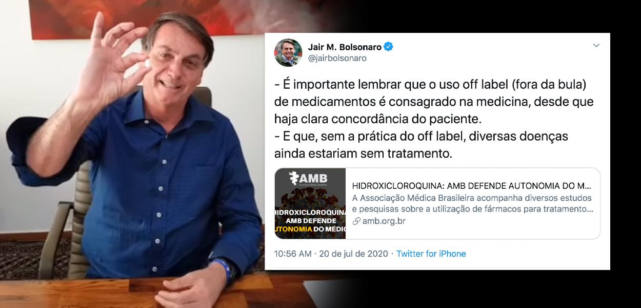 Bolsonaro comenta nota da AMB sobre cloroquina (Foto: Reprodução) Bolsonaro comenta nota da AMB sobre cloroquina