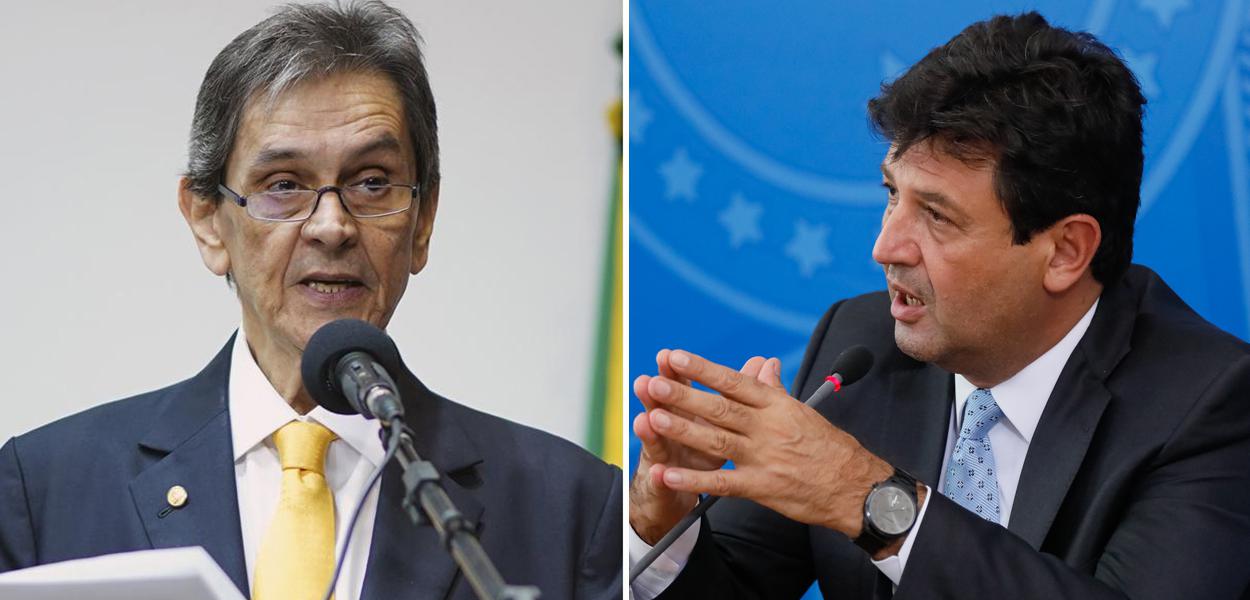 Roberto Jefferson e Luiz Henrique Mandetta (Foto: Câmara dos Deputados | Isac Nóbrega/PR) Roberto Jefferson e Luiz Henrique Mandetta