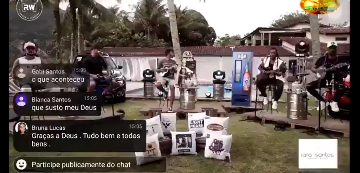Show da banda Aglomerou é interrompido por tiroteio (Foto: Reprodução) Show da banda Aglomerou é interrompido por tiroteio