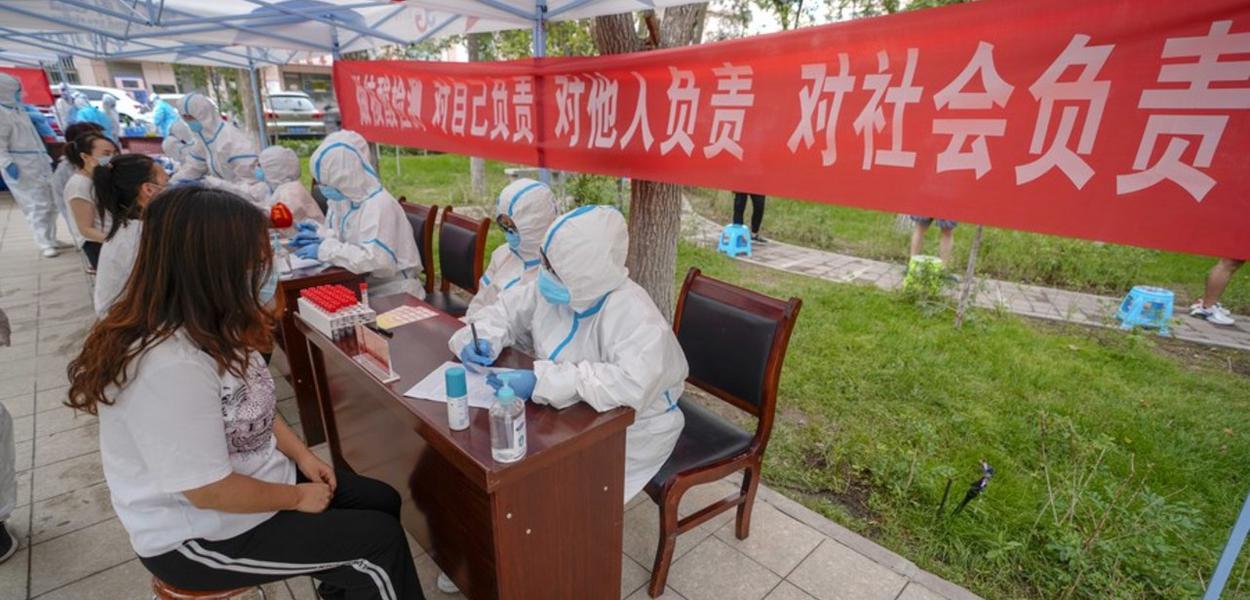 China relata novos casos de Covid-19 (Foto: Xinhua) China relata novos casos de Covid-19