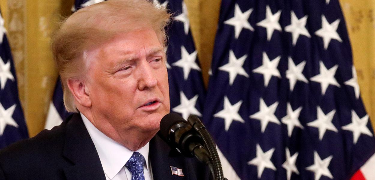 Presidente dos EUA, Donald Trump, na Casa Branca 22/07/2020 (Foto: REUTERS/Leah Millis) Presidente dos EUA, Donald Trump, na Casa Branca 22/07/2020