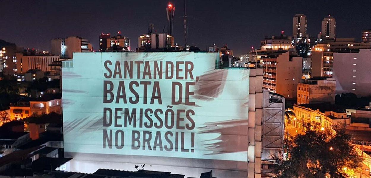 Bancários enfrentam Santander pelo mundo (Foto: Reprodução) Bancários enfrentam Santander pelo mundo