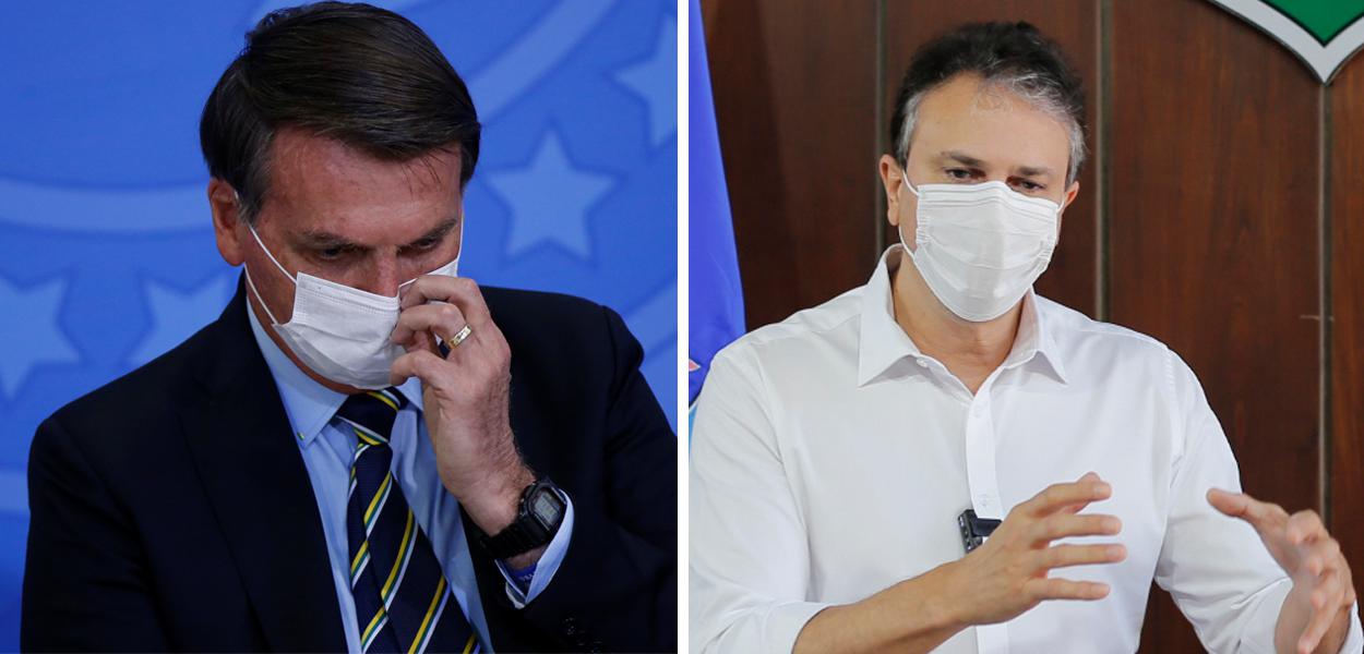 Jair Bolsonaro e Camilo Santana (Foto: REUTERS/Adriano Machado | José Wagner/GOVCE) Jair Bolsonaro e Camilo Santana