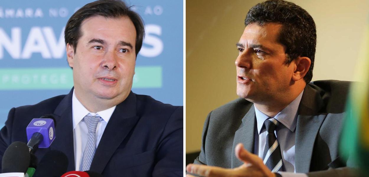 Rodrigo Maia e Sérgio Moro (Foto: Najara Araújo/Câmara dos Deputados | REUTERS/Andre Coelho) Rodrigo Maia e Sérgio Moro