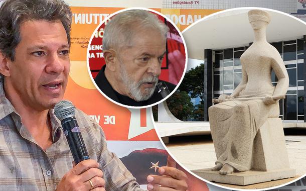 Fernando Haddad, Lula e fachada do STF (Foto: Ricardo Stuckert | Felipe Gonçalves/Brasil 247 | STF) Fernando Haddad, Lula e fachada do STF