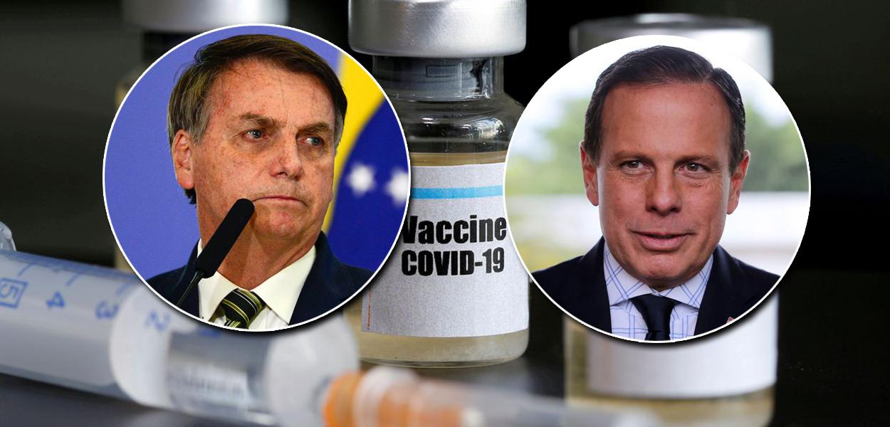 Vacina de Covid-19: Jair Bolsonaro e João Doria (Foto: Agência Brasil | Reuters) Vacina de Covid-19: Jair Bolsonaro e João Doria